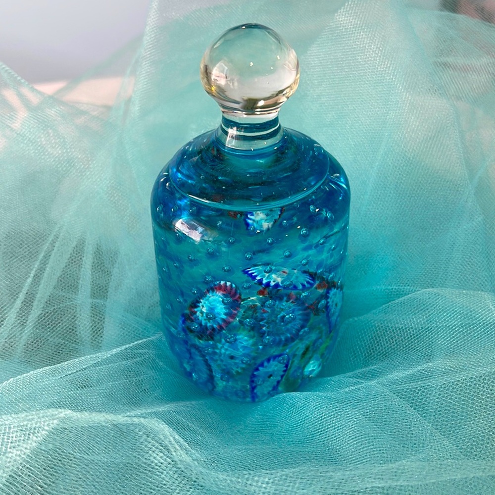 Bubbles and flowers faux perfume, bottle, paperweight, beautiful, heavy